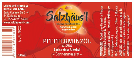Pfefferminzöl 50 ml in Alkohol