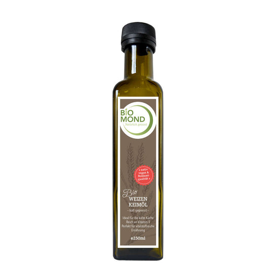 Bio-Weizenkeimöl 250 ml, hoher Anteil an Vitamin A+D+E