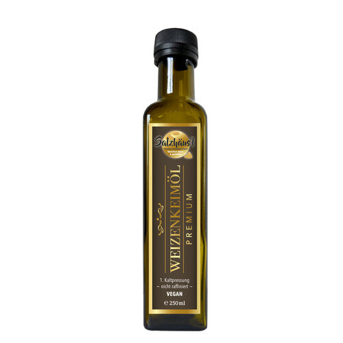 Weizenkeimöl PREMIUM 250 ml, hoher Anteil an Vitamin A+D+E