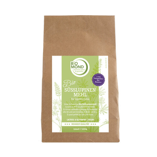 BIO Süßlupinenmehl 1000 g, pflanzliches Eiweiß, Rohkost