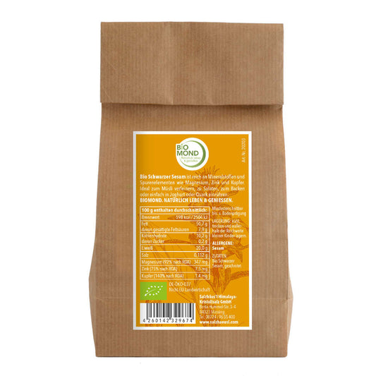 Bio-Schwarzer Sesam 250 g, ungeschält, geschrotet