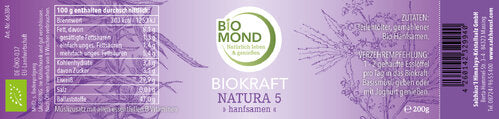 Biokraft Natura 5, 200 g, Hanf-Proteinpulver