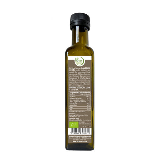 Bio Macadamianussöl 250 ml, kaltgepresst, nativ