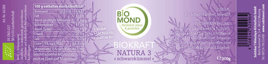 Biokraft Natura 3, 200 g, Schwarzkümmel-Pulver