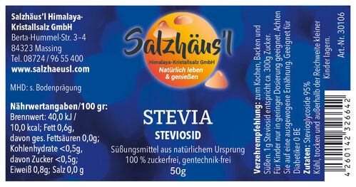 STEVIA Steviosid Pulver, Süßungsmittel