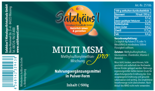 Multi MSM pro 500 g, Granulat & Vitamin C