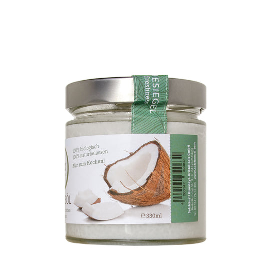 Bio Kokosöl, zum Kochen, aus frischen Kokosnüssen