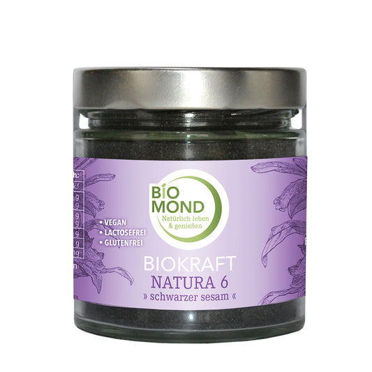 Biokraft Natura 6, 200 g, schwarzer Sesam gemahlen