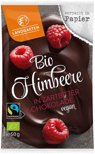 Bio Himbeere in Zartbitter-Schokolade, 50 g