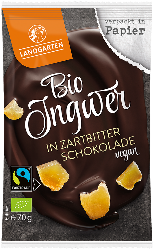 Bio Ingwer in Zartbitter-Schokolade, 70 g