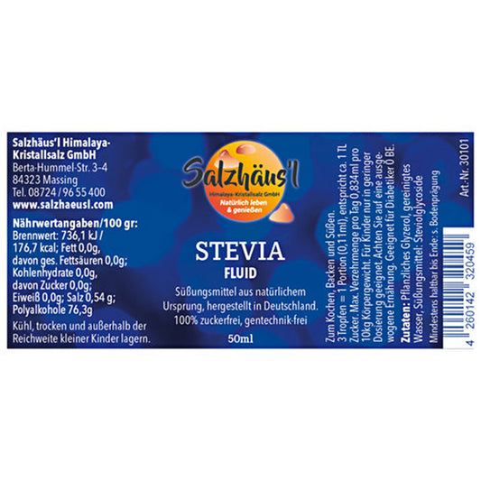 Stevia fluid, flüssiges Süßungsmittel